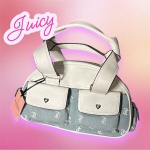 Juicy Couture Cream and Gray Shoulder Bag